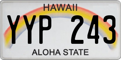 HI license plate YYP243