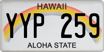 HI license plate YYP259