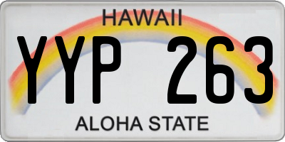 HI license plate YYP263