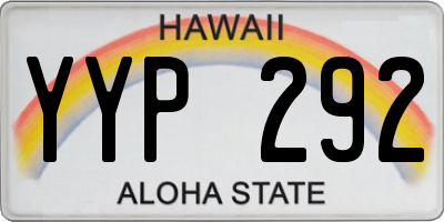 HI license plate YYP292