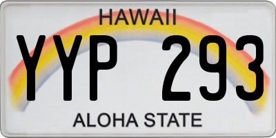 HI license plate YYP293