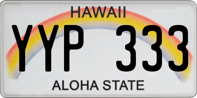 HI license plate YYP333