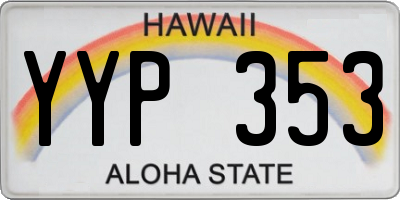 HI license plate YYP353