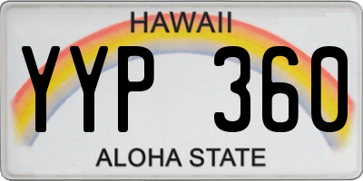 HI license plate YYP360
