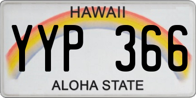 HI license plate YYP366