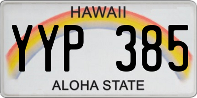 HI license plate YYP385