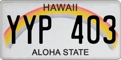 HI license plate YYP403