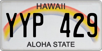 HI license plate YYP429