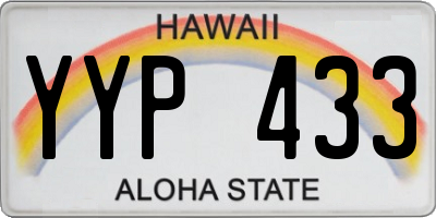 HI license plate YYP433