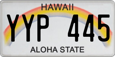 HI license plate YYP445