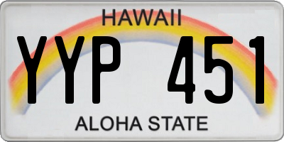 HI license plate YYP451
