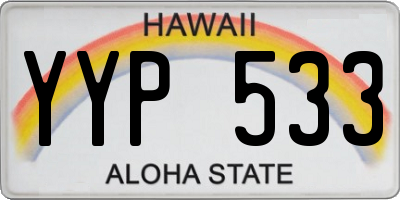 HI license plate YYP533
