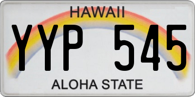 HI license plate YYP545