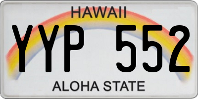 HI license plate YYP552