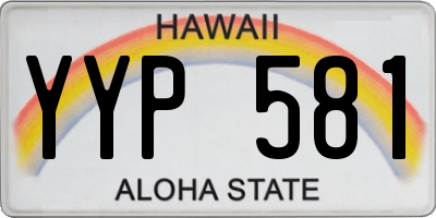 HI license plate YYP581