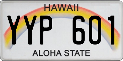 HI license plate YYP601