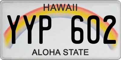 HI license plate YYP602