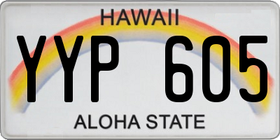 HI license plate YYP605