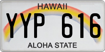HI license plate YYP616