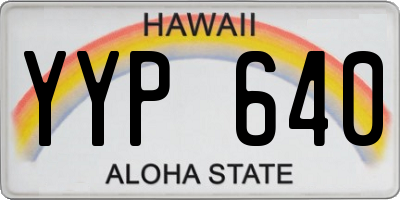 HI license plate YYP640