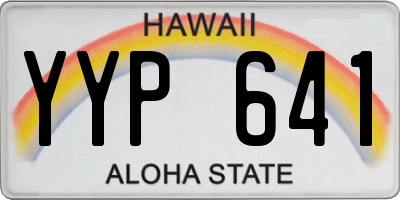 HI license plate YYP641