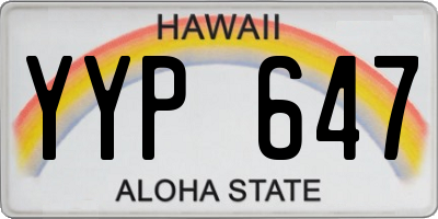 HI license plate YYP647