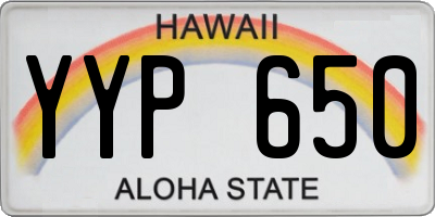 HI license plate YYP650