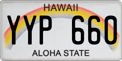 HI license plate YYP660