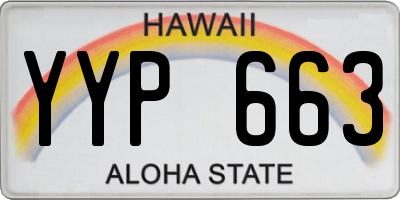HI license plate YYP663