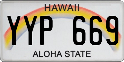 HI license plate YYP669