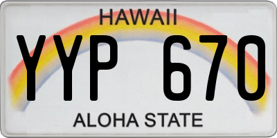 HI license plate YYP670