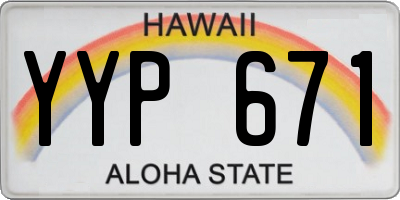 HI license plate YYP671