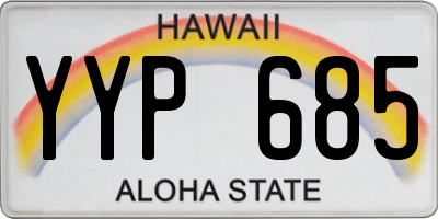 HI license plate YYP685
