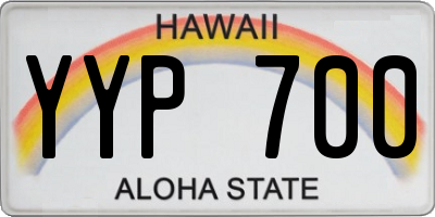 HI license plate YYP700
