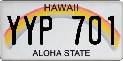 HI license plate YYP701