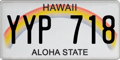 HI license plate YYP718