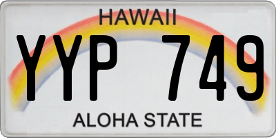 HI license plate YYP749