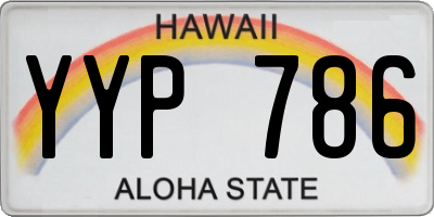 HI license plate YYP786