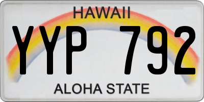 HI license plate YYP792
