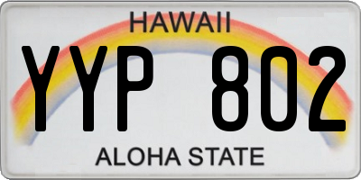 HI license plate YYP802