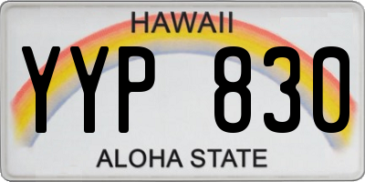 HI license plate YYP830