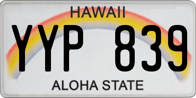 HI license plate YYP839