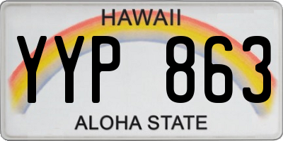 HI license plate YYP863