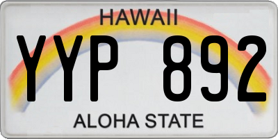 HI license plate YYP892