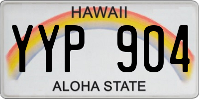 HI license plate YYP904