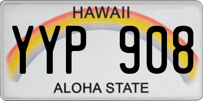 HI license plate YYP908