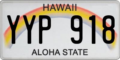HI license plate YYP918