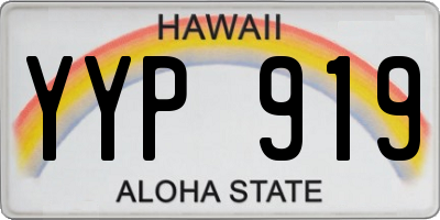 HI license plate YYP919