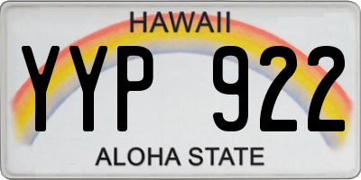 HI license plate YYP922