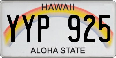 HI license plate YYP925